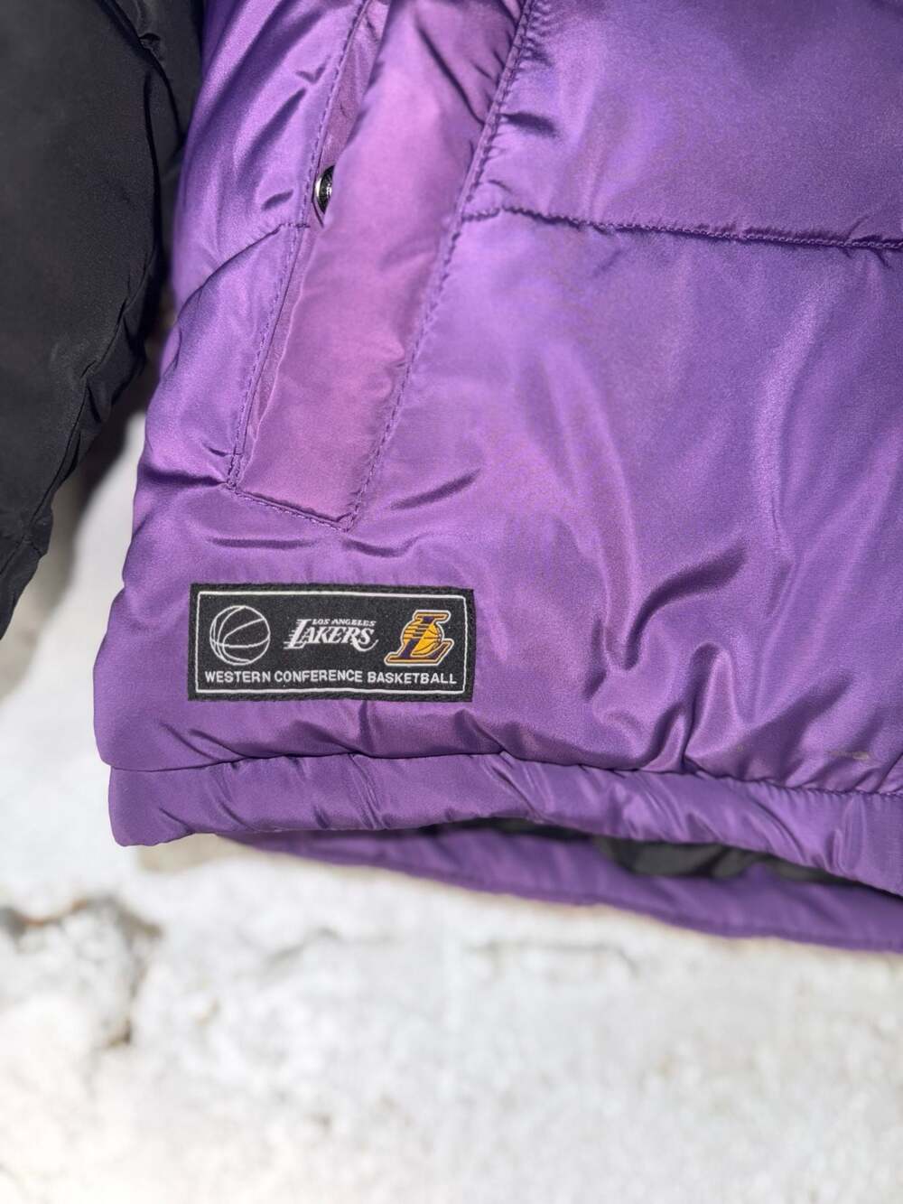 NBA Los Angeles Lakers Kids Colorblock Puffer Jacket, Size 8-9 Years - Picture 4 of 7
